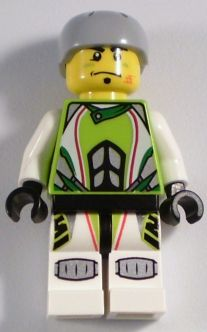 LEGO Minifigure-Team X-treme Daredevil 1 (REX-treme) - Sports Helmet-World Racers-WR004-Creative Brick Builders